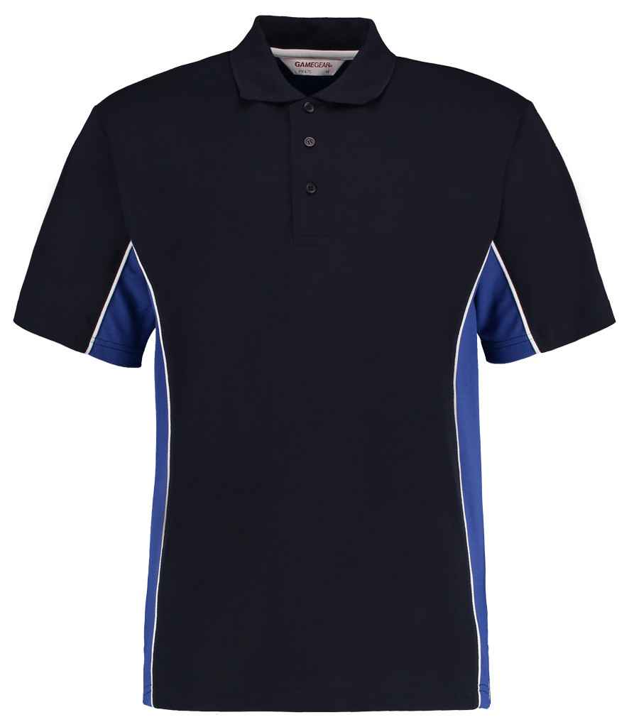 Kustom Kit Track Poly/Cotton Piqué Polo Shirt in Navy/Royal Blue