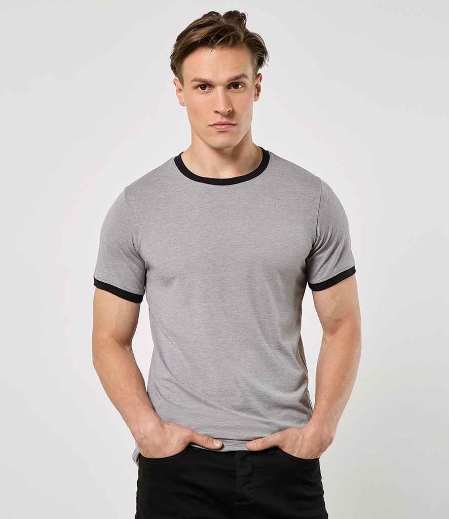 Kustom Kit Fashion Fit Ringer T-Shirt - model image