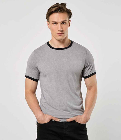 Kustom Kit Fashion Fit Ringer T-Shirt - model image