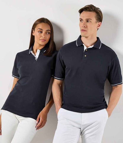 Kustom Kit St Mellion Tipped Cotton Piqué Polo Shirt - model image