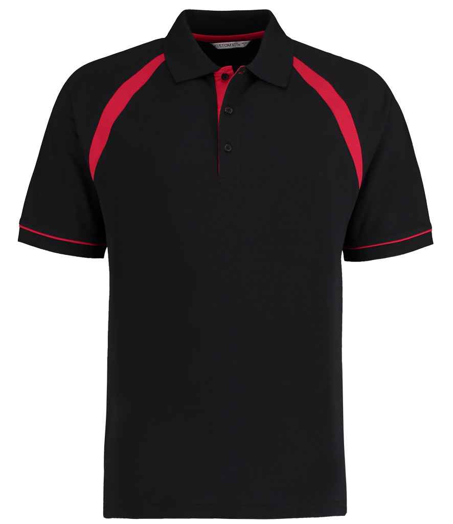 Kustom Kit Oak Hill Cotton Piqué Polo Shirt in Black/Bright Red