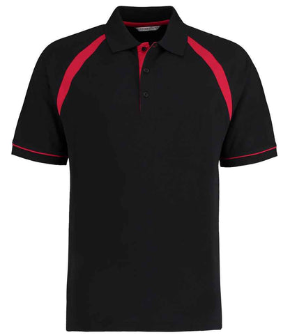 Kustom Kit Oak Hill Cotton Piqué Polo Shirt in Black/Bright Red