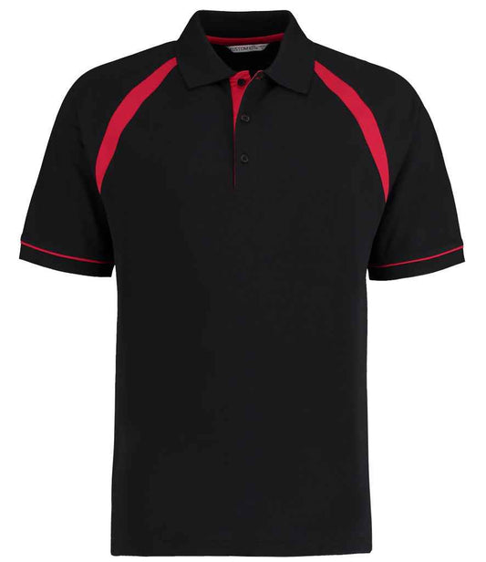 Kustom Kit Oak Hill Cotton Piqué Polo Shirt - Black/Bright Red
