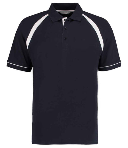 Kustom Kit Oak Hill Cotton Piqué Polo Shirt in Navy/White