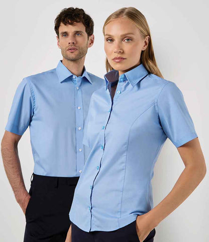 Kustom Kit Ladies Short Sleeve Tailored Business Shirt - model image