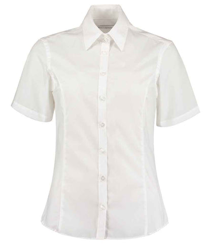 Kustom Kit Ladies Short Sleeve Tailored Business Shirt in White
