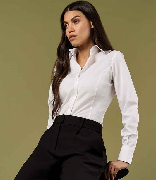 Kustom Kit Ladies Long Sleeve Tailored Business Shirt