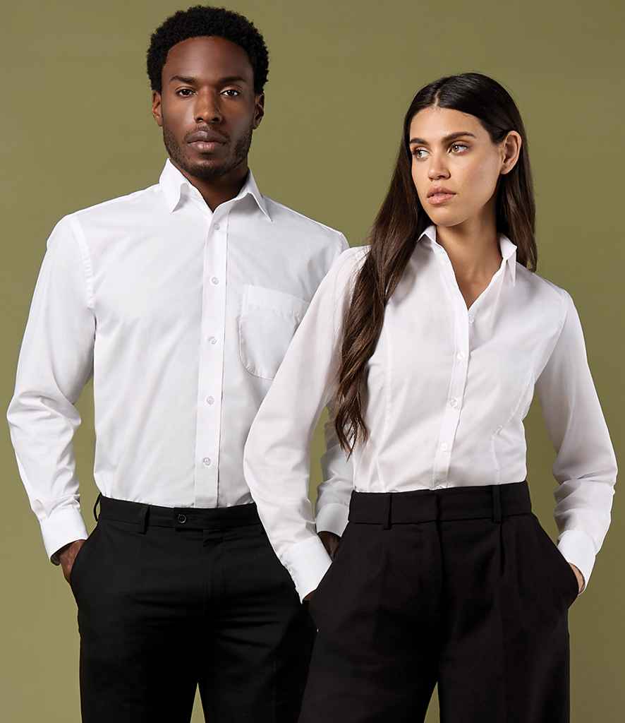 Kustom Kit Ladies Long Sleeve Tailored Business Shirt - model image