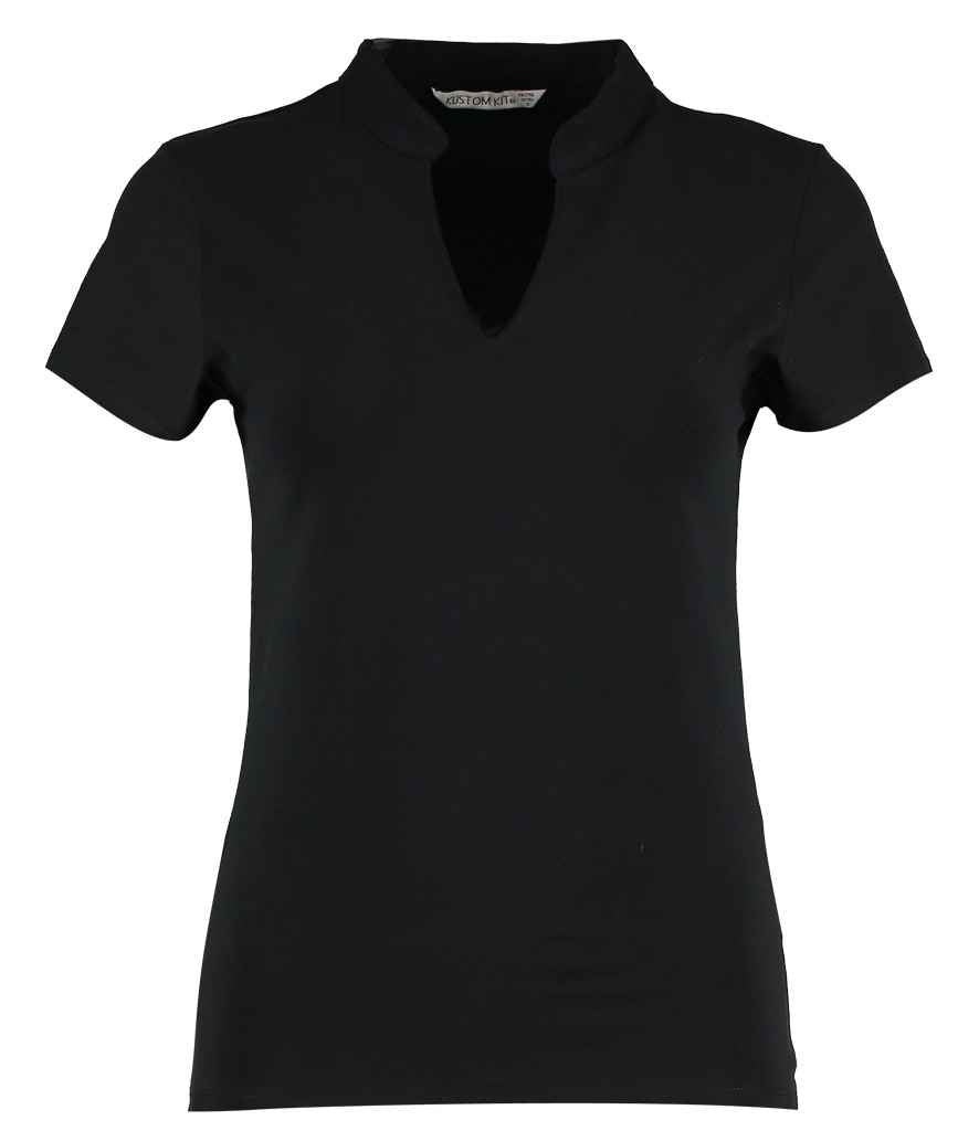 Kustom Kit Ladies V Neck Corporate Top in Black