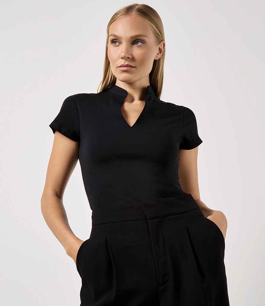 Kustom Kit Ladies V Neck Corporate Top - model image