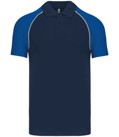 Kariban Kariban Baseball Cotton Piqué Polo Shirt Navy/Royal Blue