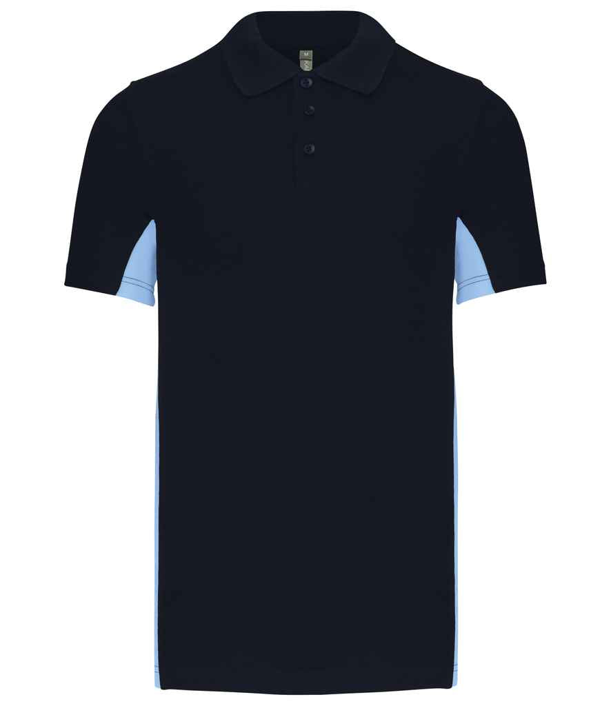 Kariban Kariban Flag Poly/Cotton Piqué Polo Shirt Navy/Sky Blue