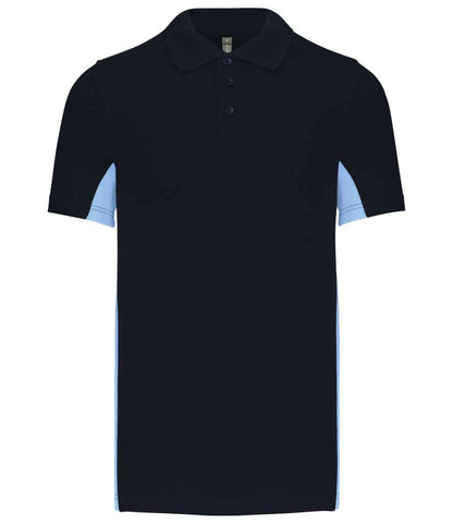 Kariban Kariban Flag Poly/Cotton Piqué Polo Shirt Navy/Sky Blue