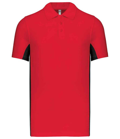 Kariban Kariban Flag Poly/Cotton Piqué Polo Shirt Red/Black