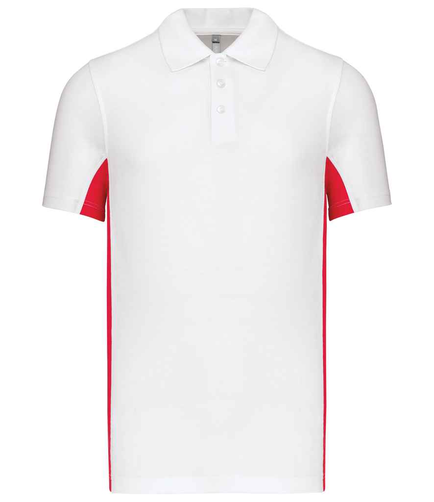 Kariban Kariban Flag Poly/Cotton Piqué Polo Shirt White/Red