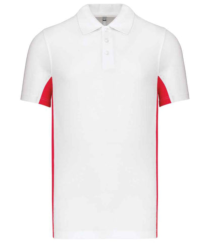 Kariban Kariban Flag Poly/Cotton Piqué Polo Shirt White/Red