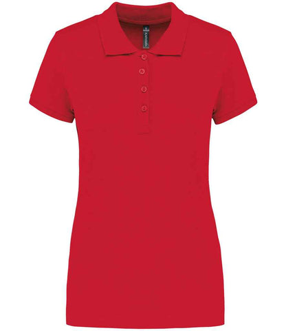 Kariban Kariban Ladies Short Sleeve Piqué Polo Shirt Red