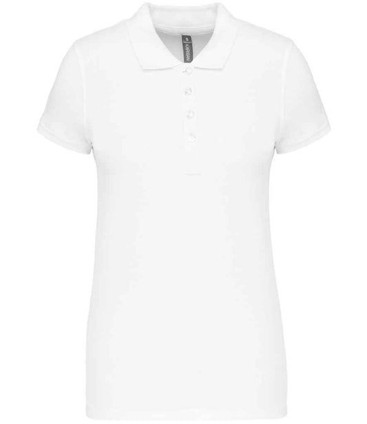 Kariban Ladies Short Sleeve Piqué Polo Shirt in White