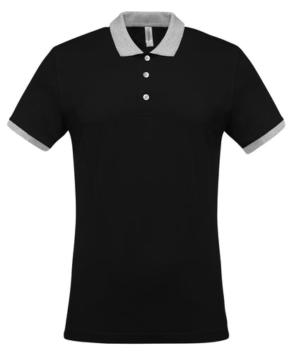Kariban Two-tone piqué polo shirt Black/Oxford Grey