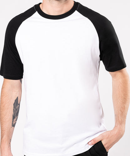 Kariban Baseball Short-sleeved two-tone T-shirt Black/Red