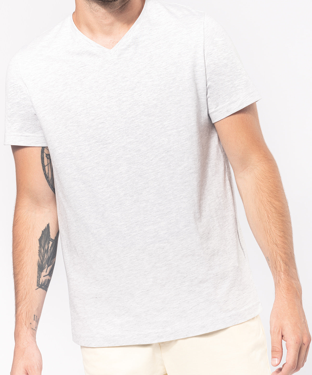 Kariban Men's short-sleeved V-neck T-shirt Black