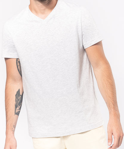 Kariban Men's short-sleeved V-neck T-shirt Black