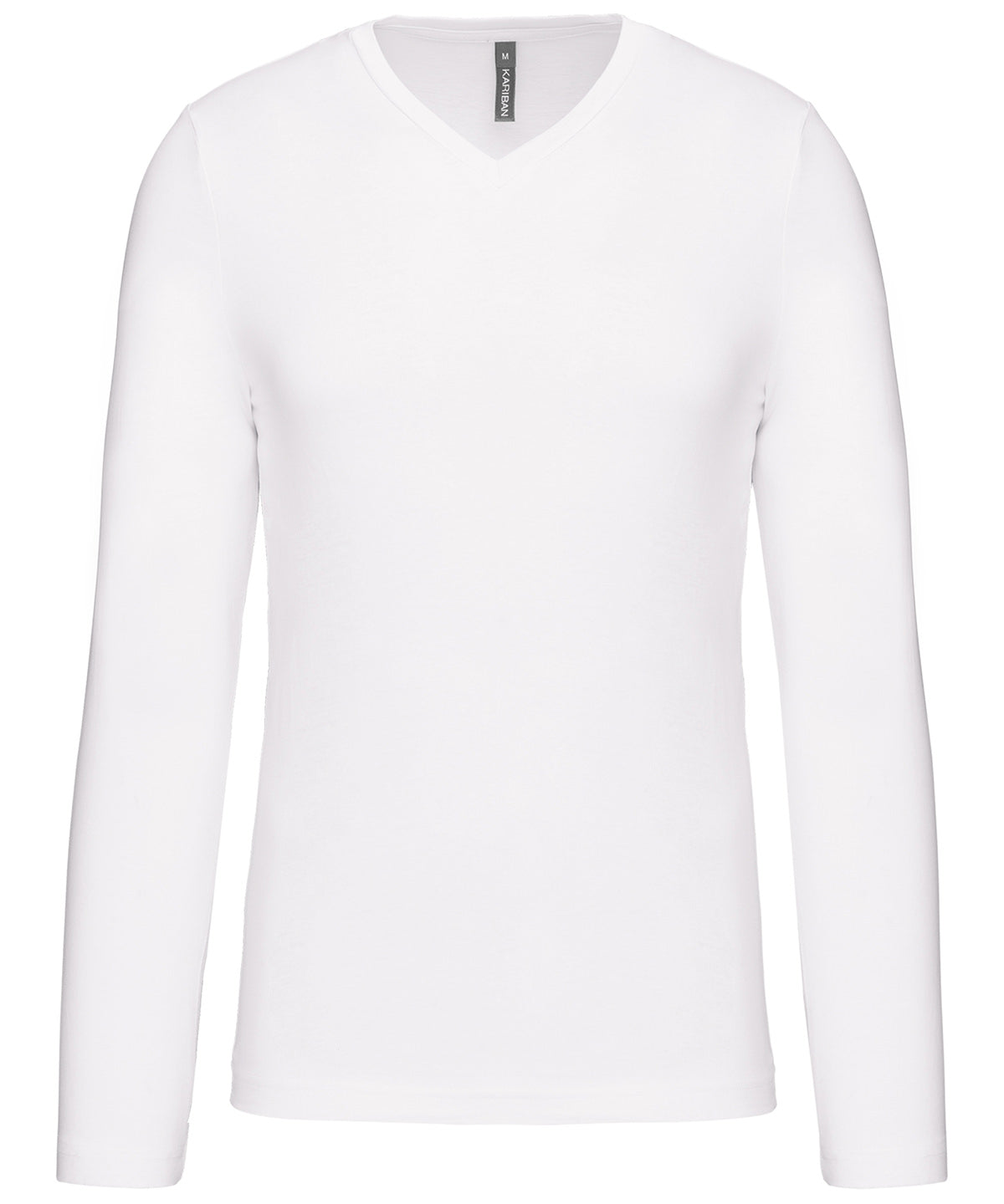 Kariban Men's long-sleeved V-neck T-shirt Black