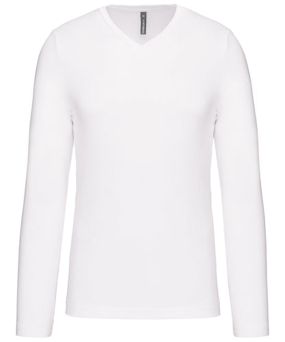 Kariban Men's long-sleeved V-neck T-shirt Black
