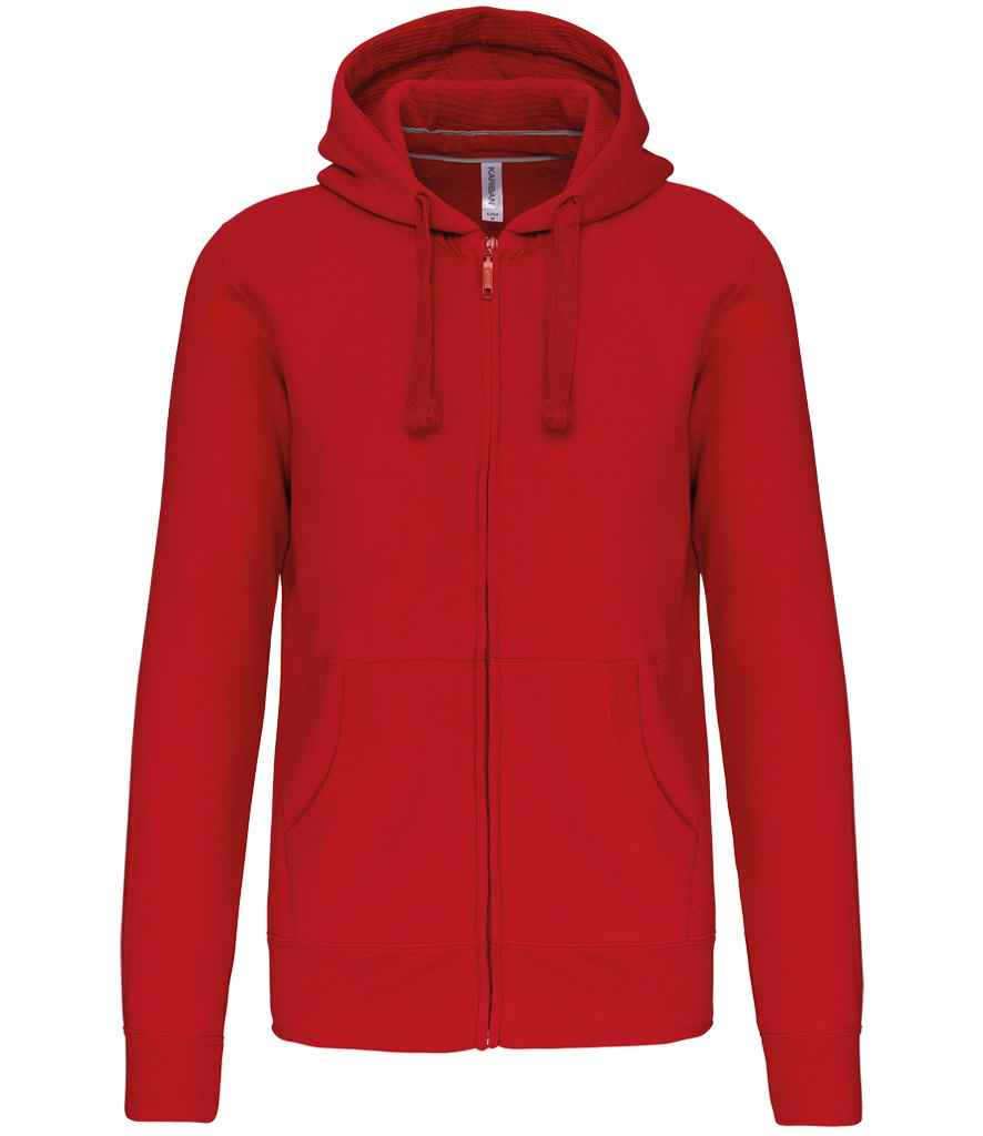 Kariban Kariban Full Zip Hooded Sweatshirt Red