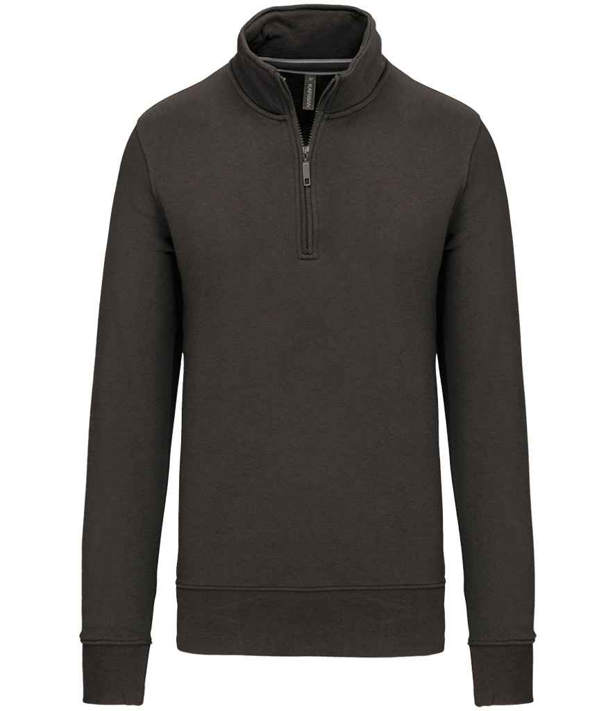 Kariban Kariban Zip Neck Sweatshirt Dark Grey