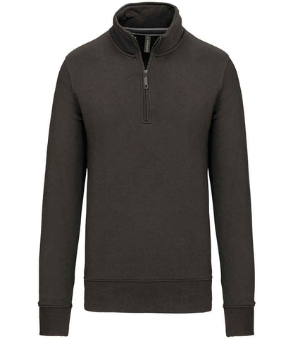 Kariban Kariban Zip Neck Sweatshirt Dark Grey