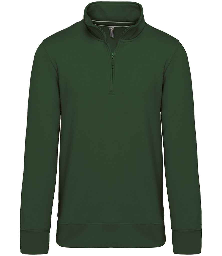 Kariban Kariban Zip Neck Sweatshirt Forest Green