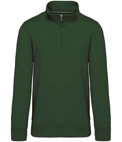 Kariban Kariban Zip Neck Sweatshirt Forest Green