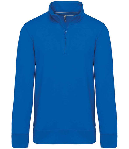 Kariban Kariban Zip Neck Sweatshirt Light Royal Blue