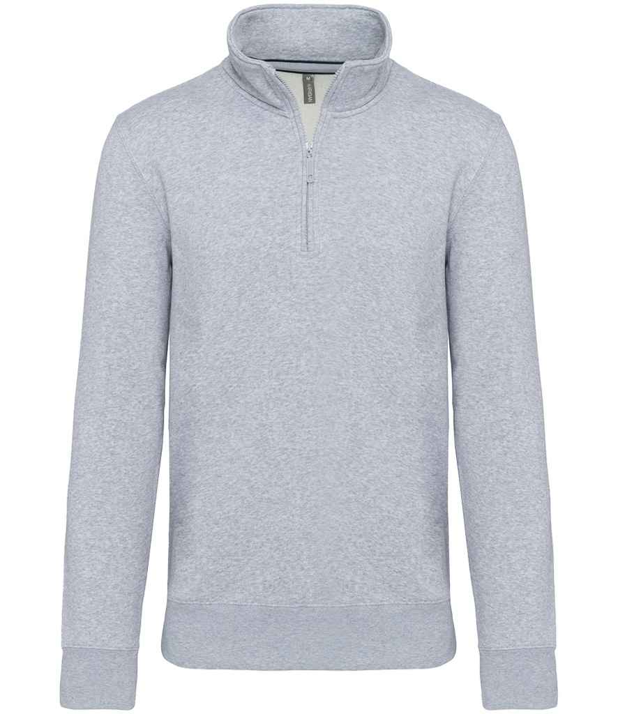 Kariban Kariban Zip Neck Sweatshirt Oxford Grey