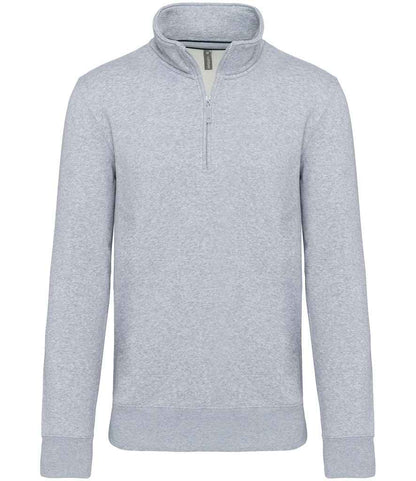 Kariban Kariban Zip Neck Sweatshirt Oxford Grey