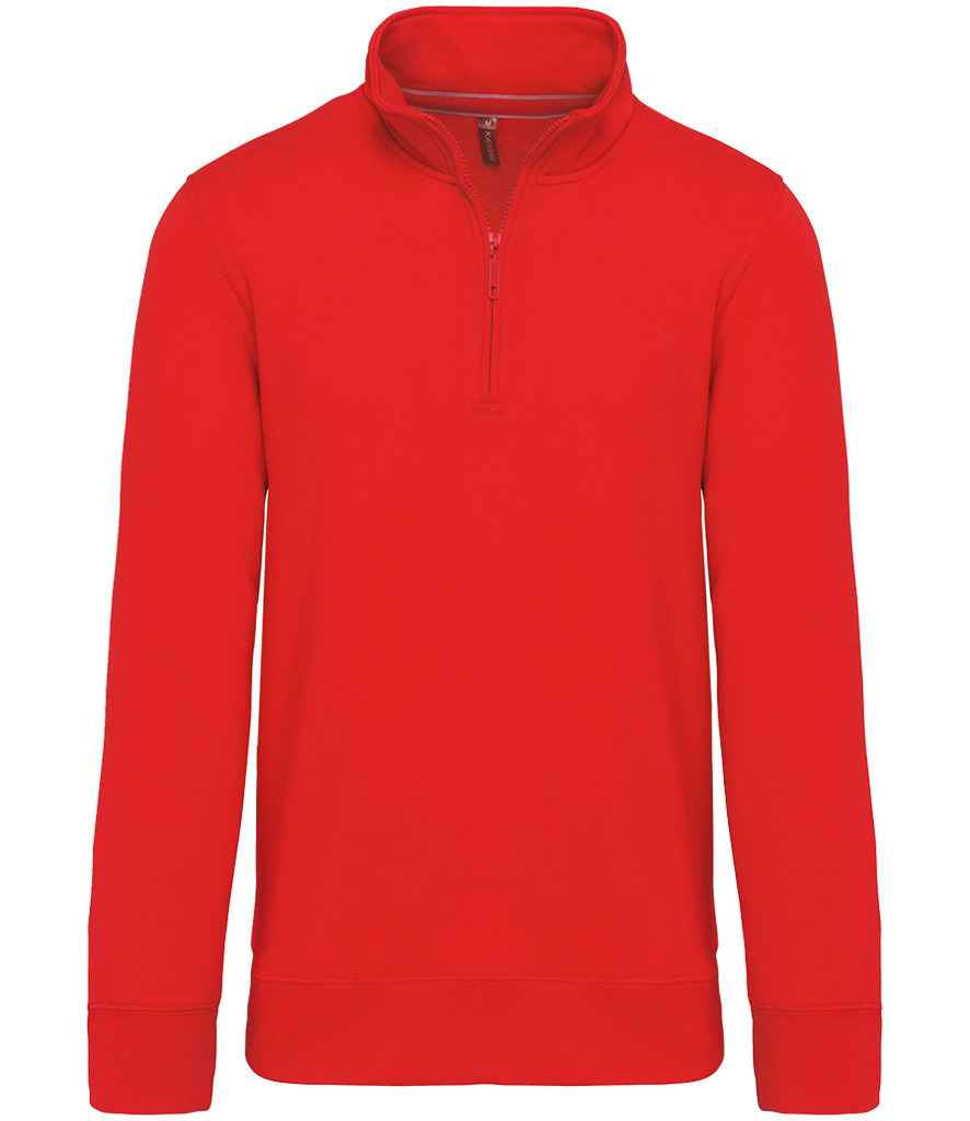 Kariban Kariban Zip Neck Sweatshirt Red