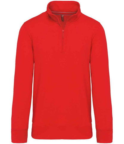 Kariban Kariban Zip Neck Sweatshirt Red