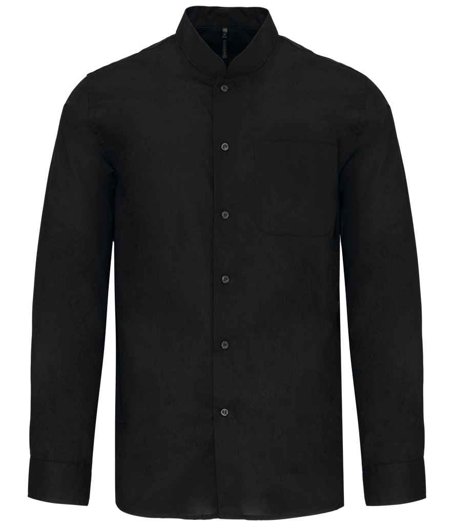 Kariban Kariban Long Sleeve Mandarin Collar Shirt Black