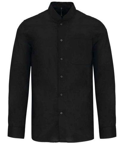 Kariban Kariban Long Sleeve Mandarin Collar Shirt Black