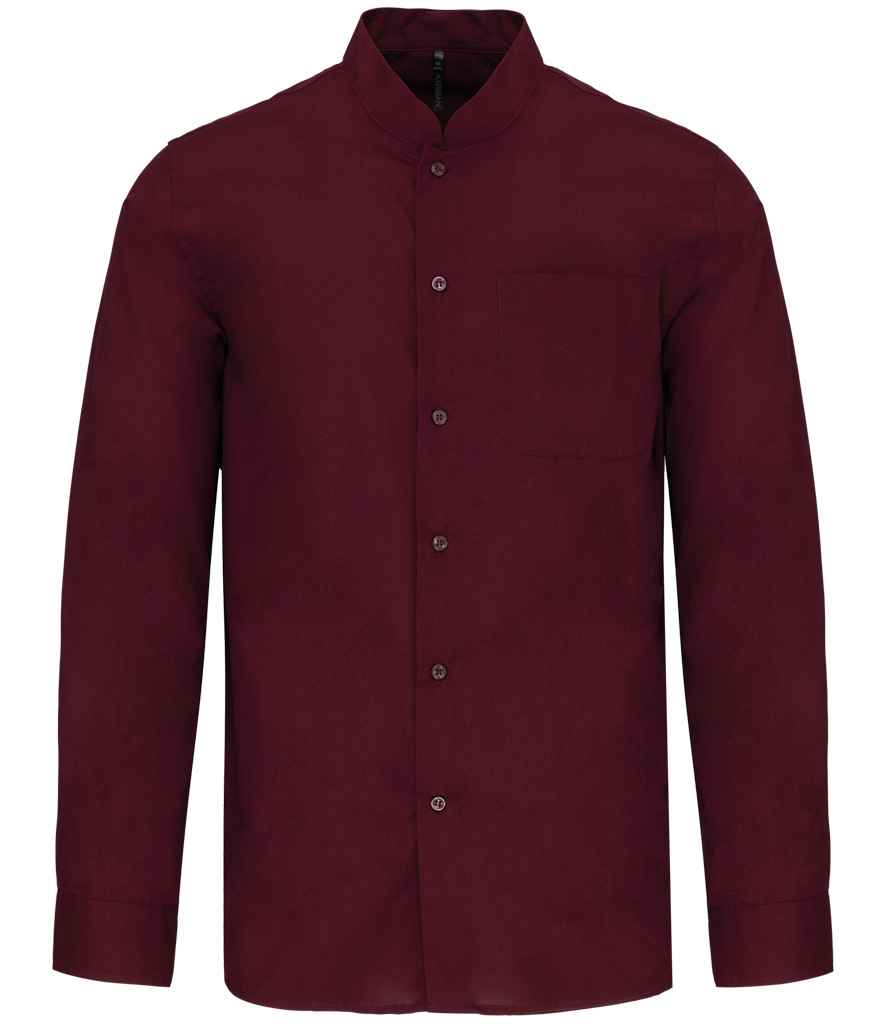 Kariban Kariban Long Sleeve Mandarin Collar Shirt Wine