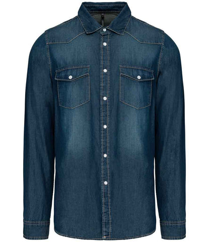 Kariban Kariban Long Sleeve Denim Shirt Blue Jean