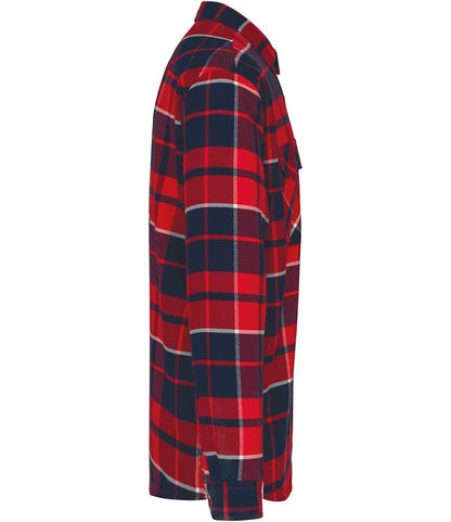Kariban Sherpa Lined Checked Shirt Jacket