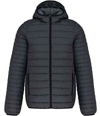 Kariban Kariban Lightweight Hooded Padded Jacket Marl Dark Grey