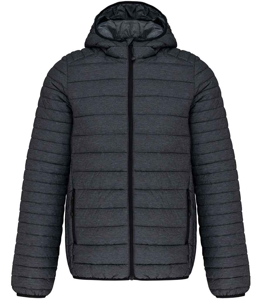 Kariban Kariban Lightweight Hooded Padded Jacket Marl Dark Grey
