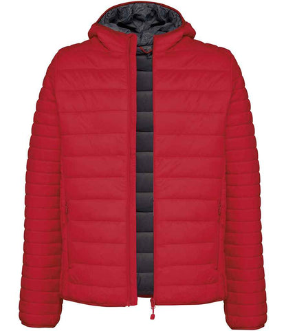 Kariban Lightweight Hooded Padded Jacket in Red