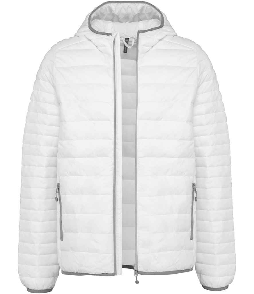 Kariban Lightweight Hooded Padded Jacket in White