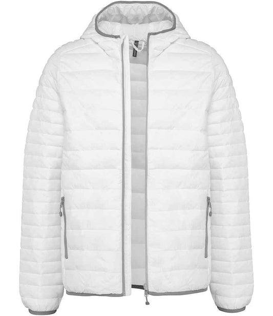 Kariban Lightweight Hooded Padded Jacket in White