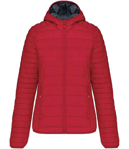 Kariban Kariban Ladies Lightweight Hooded Padded Jacket Red