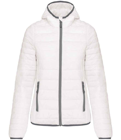 Kariban Kariban Ladies Lightweight Hooded Padded Jacket White
